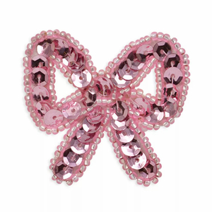 Nhà máy tùy chỉnh lấp lánh bướm Knot vá long lanh thêu đính sáng bóng sắt trên Thêu Dễ Thương Bow sequin các bản vá lỗi - Product Image 1