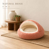 Coussin rond en peluche pour animaux de compagnie, nid douillet pour chiens et chats à poils longs, coussin portable pour une utilisation à la maison