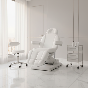 เก้าอี้นวดหน้า ทำเล็บ ทำเท้า ยก<span class=keywords><strong>ไฟ</strong></span>ฟ้า <span class=keywords><strong>3</strong></span> มอเตอร์ สีขาว สำหรับร้านเสริมสวยหรูหราทันสมัย Kangmei พร้อมอุปกรณ์สปา - Product Image 1