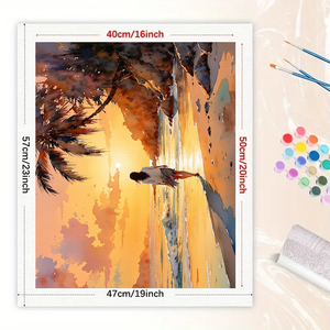 16x20 pollici, arte senza cornice per la casa o regali per adulti donna DIY alla <span class=keywords><strong>spiaggia</strong></span> al tramonto