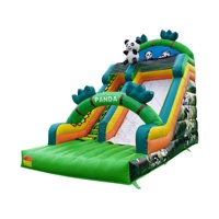 Château gonflable thème animaux en promotion, château gonflable Panda Chine avec toboggan, taille et couleur personnalisables, certifié CE
