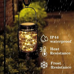Lanterne solaire Lu Yao pour pot Mason, étanche IP44, lumière de camping pour tente - Product Image 1
