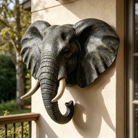 Sculpture personnalisable en forme d'éléphant BZY pour la décoration murale de la maison, grande sculpture en résine pour les murs extérieurs des bâtiments