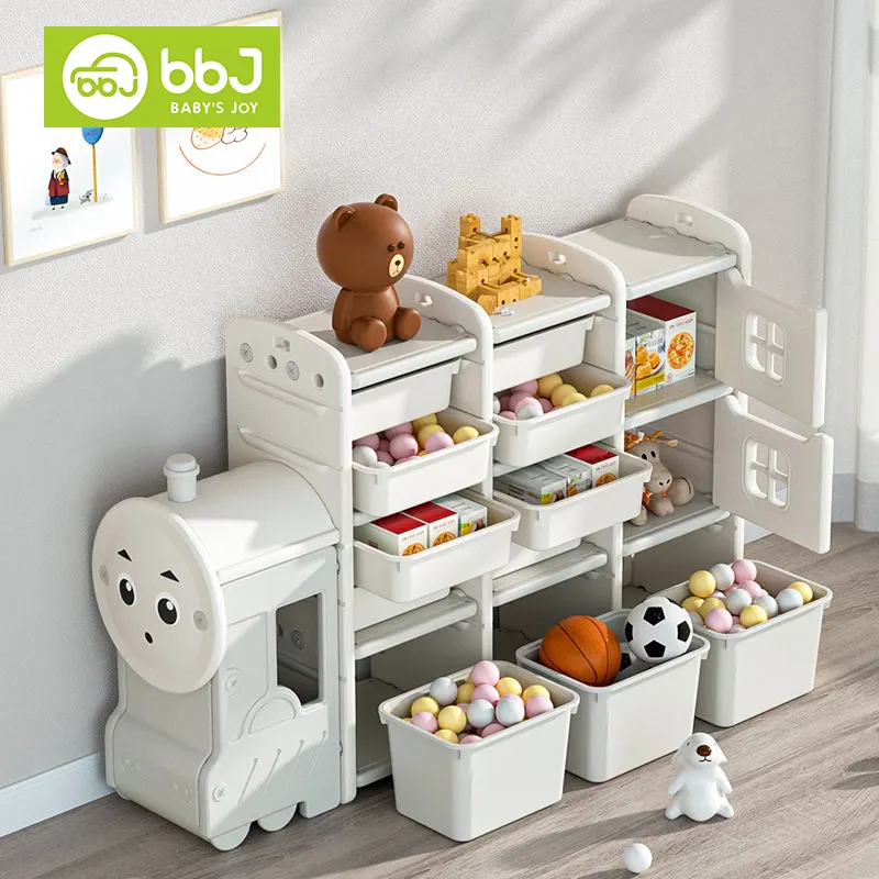 Large-Capacity Car Shape Toy Shelf Teen Storage Organizer Baby Furniture Sets Children BookShelf Plastic Kids Storage Cabinets