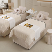 Nouvelle Arrivée 2026 – Parure de Lit 4 Pièces en Velours Tissé 100% Polyester Écologique, Luxe Léger, Couleur Unie, pour Lit de Beauté, SPA et Salon de Massage