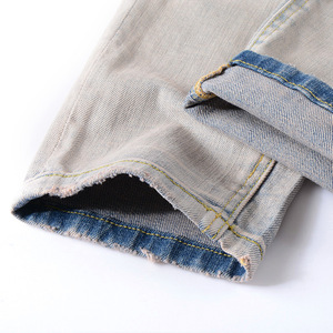 Pantalones Vaqueros Ajustados para <span class=keywords><strong>Hombre</strong></span>, Estilo Desgastado con Roturas, Pantalones Casuales de Mezclilla Delgada, Pantalones Clásicos de <span class=keywords><strong>Vaquero</strong></span> para <span class=keywords><strong>Hombre</strong></span> Joven, Pantalones Deportivos - Product Image 4