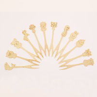 Groothandel bamboe dieren fruitprikkers decoratieve voedselprikkers voor feestjes, snacks, desserts en bentoboxen