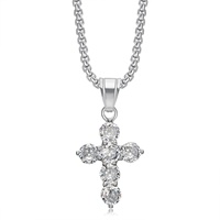 Collier pendentif croix CLASSIQUE RH, très vendu, en acier inoxydable plaqué or 18 carats de haute qualité, bijoux de mode personnalisables, vente en gros
