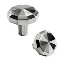 Poignées de meuble octogonales contemporaines en alliage de zinc moderne, finition or brossé, pour tiroirs de commode, cuisine, salle de bain, hôtel, chambre à coucher