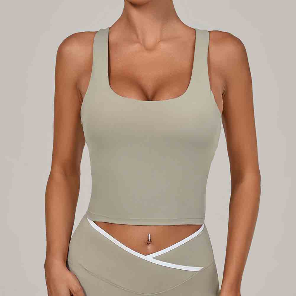 Women's Breathable and Sweat-wicking Four-way Stretch Fitness tank Top Tight-fitting Short Sleeved Top Yoga Gym Workout Clothes