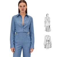 Ensemble deux pièces décontracté pour femme YFY, nouvelle collection printemps 2026, chemise à col boutonné à manches longues, pantalon long jusqu'aux chevilles, élégant et tendance