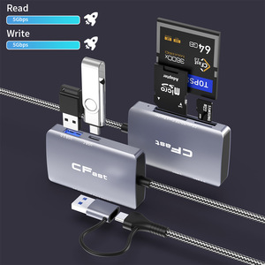 Lector de Tarjetas CFast SD TF, Hub USB 3.0 Tipo C, Adaptador Multipuerto de Aleación de Aluminio para Cámara y Portátil - Product Image 1