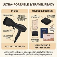 Diffuseur portable pour sèche-cheveux en tissu, sac en maille de nylon résistant à la chaleur, capuche universelle rétractable pour le coiffage des cheveux bouclés