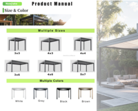 Pergola extérieure en aluminium Jiake avec toit à lames motorisé, inspirée de la nature, écologique, pour jardin, patio, villa, CE SGS OEM