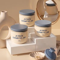 Pot cosmétique rond en plastique de luxe 250g 300g, forme bol, à large ouverture, pour masque capillaire, beurre corporel, crème, gommage, avec couvercles