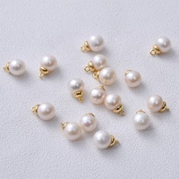 Pendentif en perle d'eau douce naturelle de 6 mm, rond et ovale, pour la création de bracelets, colliers, boucles d'oreilles ou décorations de pendentifs.