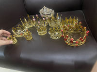 Nouveautés alliage métal Art couronne or argent couronnes Vintage élégant gâteau de mariage couronne anniversaire bébé douche gâteau Topper décor