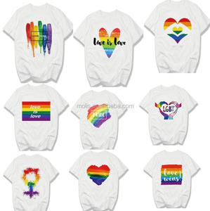 T-shirt unisexe à manches courtes avec impression personnalisée LGBT Gay Pride Rainbow <span class=keywords><strong>Love</strong></span> Is <span class=keywords><strong>Love</strong></span> Equality Graphic Tee pour les événements de fierté et d'égalité - Product Image 2