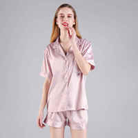 FUNG 3034 Ensembles de pyjamas de mariée de luxe en satin grande taille à manches courtes pour l'été, 80% polyester et 20% élasthanne, lisses, vente en gros