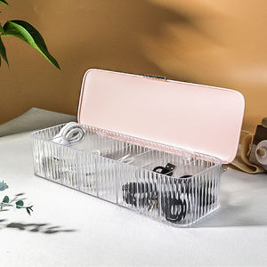 防水透明プラスチック収納ボックスUSBデータケーブル長方形カバー付き - Product Image 4