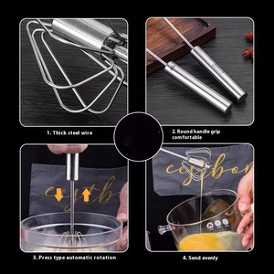 Batidor de Crema Manual/Semiautomático de Acero Inoxidable, Ecológico y Duradero, para Cocina y Repostería, Herramienta Metálica - Product Image 2