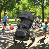Kidilo K919 Poussette pour bébé portable et légère, plusieurs landaus pliables avec grandes roues pour le type de voiture de voyage
