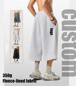 Pantalones Deportivos Personalizados con Logotipo para Hombre, 350GSM, Forro Polar Grueso, 3/4 de Longitud, Estilo Urbano, Marca Privada, Venta al Por Mayor - Product Image 2