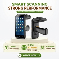 Lector PDA OEM de Largo Alcance (20m), Escáner RFID para Escáner de Código de Barras Portátil, Terminal de Datos Portátil, Solución PDA con Rastreo RFID NFC