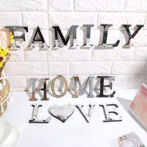 Factory Price 26 <b>Letters</b> Acrylic Mirror Stickers - 3D Alphabet <b>Wall</b> Decals, Modern DIY Home Decor with Custom Options - Product Image 2