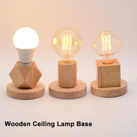 Support de lampe de plafond pivotant, douille murale en bois 27mm E27, support de lampe moderne vintage
