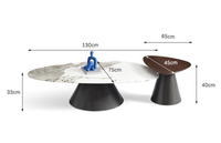 Ensemble de table à manger ronde en aluminium Wabi-Sabi moderne et portable avec chaises en métal pour petites cuisines, meubles de salle à manger