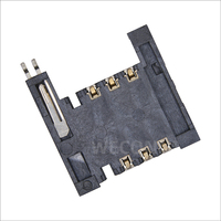 Connecteur de carte SIM WECONN WL-SIM260-137-NA1 6PIN+2 H=2.60mm Push-Pull avec interrupteur de détection, connecteur circulaire personnalisable
