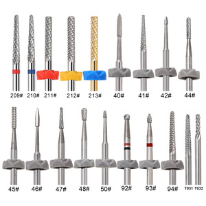 Brocas de carburo de tungsteno para <span class=keywords><strong>uñas</strong></span>, herramienta de Manicura <span class=keywords><strong>en</strong></span> forma de cono, preparación de cutículas de vástago recto y brocas de acabado fino - Product Image 1