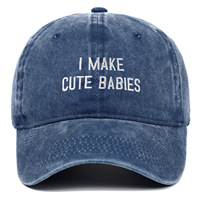 Divertida Gorra de Béisbol con la Frase "I MAKE CUTE BABIES", Gorra de Béisbol Ajustable de Algodón Lavado Estilo Vintage, Regalo de Anuncio de Embarazo para Nuevos Padres