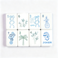 Ensemble de Mahjong Américain Classique Personnalisé OEM ODM, Tuiles en Acrylique Lisses de Qualité Supérieure, Étui de Rangement Portable, Kit de Jeu Complet