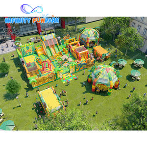 Parc d'aventure gonflable Jungle Safari-Combo parcours d'obstacles sur le thème des animaux Big Bouncer - Product Image 3