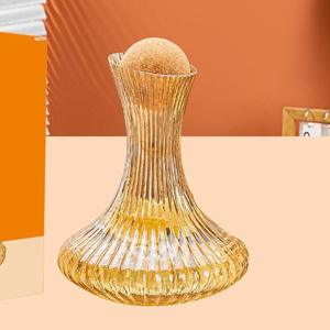 <span class=keywords><strong>Carafe</strong></span> à vin en cristal avec 6 tasses avec couvercle et <span class=keywords><strong>filtre</strong></span> en acier inoxydable, design élégant et facile à verser, aérateur de vin, cadeaux de vin - Product Image 5