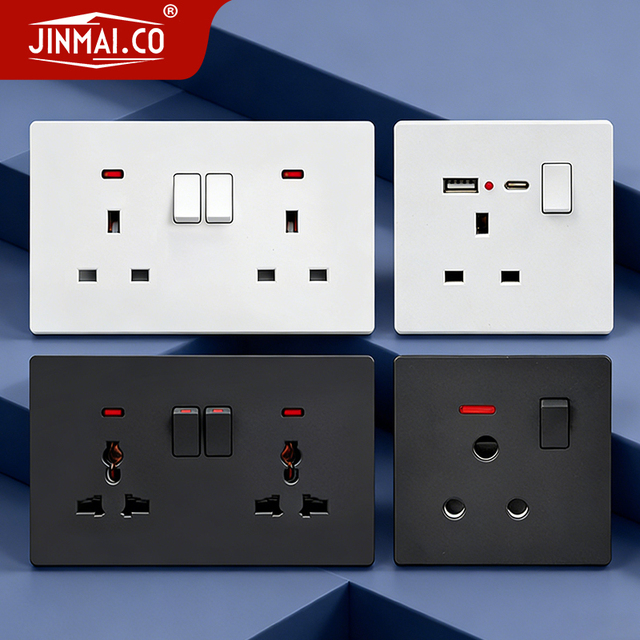 Wall Switches and Socket Factory British 13A Universal Multi USB Type-C Socket South Africa Power Electric Wall Sockets Factory