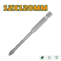 IMPEGNI 5Pcs Mata Bor Ujung Silang Hex Shank 5-12mm Tungsten Carbide untuk Ubin, Batu, Kaca, Keramik, Pembuka Lubang
