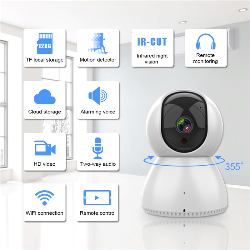 Sistema de cámara de seguridad inteligente, Mini cámara Ip inalámbrica de 1080p para interiores con Wifi, barata