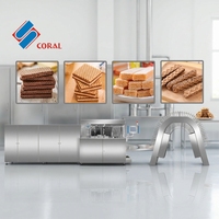 Nouvelle ligne de production de gaufres au gaz CORAL grande capacité, entièrement automatique, haute performance, longue durée de vie, complète