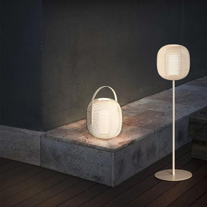 Lampe de sol d'extérieur, lanterne de jardin tissée à la main, imperméable, pour villa, cour, pelouse, terrasse, 152 cm, 172 cm - Product Image 5