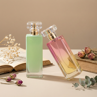 Flacons de parfum élégants Anding, design rectangulaire de luxe avec pompe, bouchon en acrylique transparent moderne, 100 ml