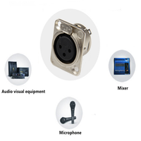 Connecteur XLR mâle 3 broches à montage sur panneau, coque métallique, bride de type D pour microphone, table de mixage audio, amplificateur, sonorisation en direct et studio - Vente en gros