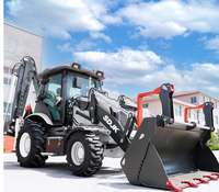 Pengiriman Gratis CE/EPA EURO 5 Mini Backhoe Loader Cina untuk Pertanian 4*4 Roda Backhoe Loader Traktor Kompak Dengan Loader dan Backhoe