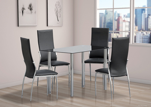 Malaysia 2026 Malaga Metal <b>Glass</b> Modern Non-Foldable Dining <b>Tables</b> <b>and</b> <b>Chairs</b> Set - Product Image 4