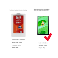 Écran d'affichage numérique LCD mural extérieur 55 pouces à cadre fin, étanche IP66, avec CMS intégré, pour affiches publicitaires et menus en magasin de détail