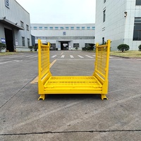 Caisse en acier pour palettes, matériau Q235, lourde, 1200 kg, palette d'entrepôt, cage de stockage en métal pliable, palette pliable, boîte en métal