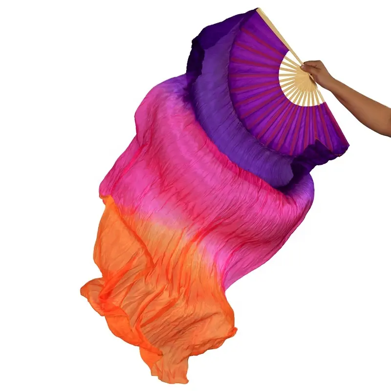 Ventilador tricolor de seda da dança do ventre