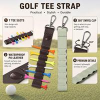 Porte-tee de golf personnalisé vierge, gravure laser de logo sur mesure, sangle en similicuir pour tee de golf, cadeau pour golfeur, accessoires de golf